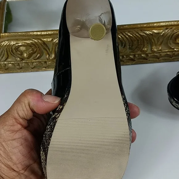 Madden Girl, black, taupe and reptile platforms - Picture 7 of 14